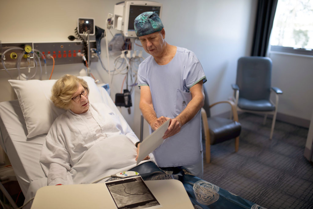 Dr Mark Pitney with a patient at Sutherland Heart Clinic